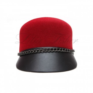Cap with leather visor "Charlotte" Cap with leather visor "Charlotte"