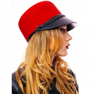 Cap with leather visor "Charlotte" Cap with leather visor "Charlotte"