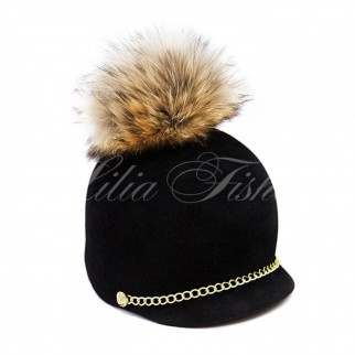 Cindy Cap With Fur Pompon Cindy Cap With Fur Pompon
