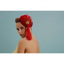 Pill-box hat "Poppies" 