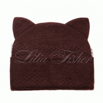 Winter hat with a veil and ears Winter hat with a veil and ears