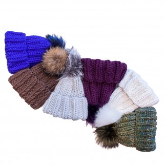 The knitted hat with a pompon