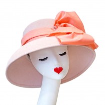 Felt hat "Anna" with vintage ribbon