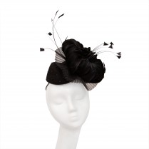 Pill-box hat "Black flower"