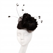 Pill-box hat "Black flower"