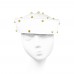 White velour pillbox hat with gold beads