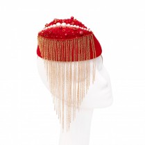Mini pill-box hat "Lips"