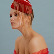 Mini pill-box hat "Lips"