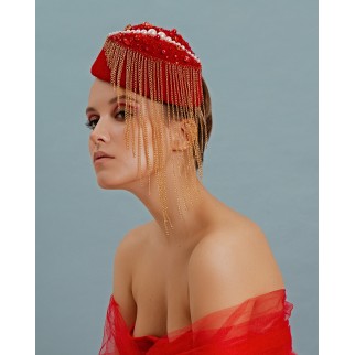 Mini pill-box hat "Lips"