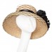 Straw hat "Black flower"