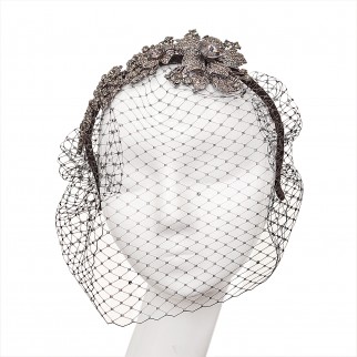 Headband with veil and decoration Stone Flower