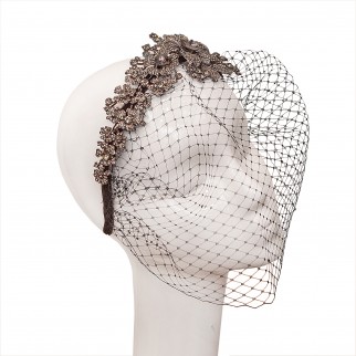Headband with veil and decoration Stone Flower
