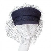  Denim cap with a veil