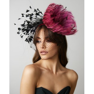 Feather headband with veil Feather headband with veil