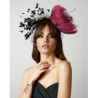 Feather headband with veil