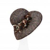 Wide-brimmed straw hat