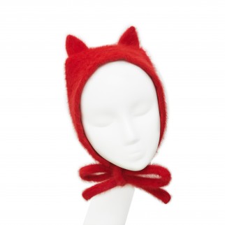 Angora bonnet with ears
