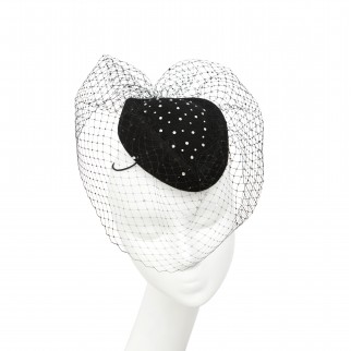 Pill-box hat with rhinestones