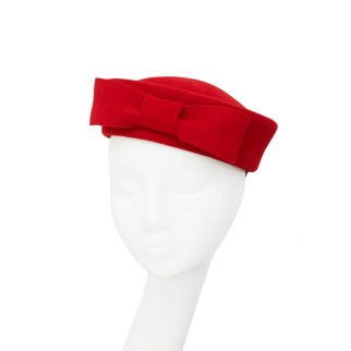 Felt pill-box hat  Felt pill-box hat