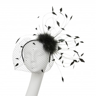 Headband with feathers and veil