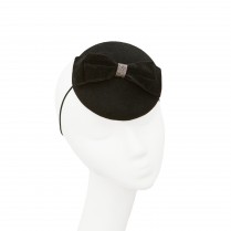 Mini pillbox hat with a velvet bow