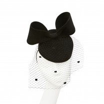 Felt pill-box hat "Bow"