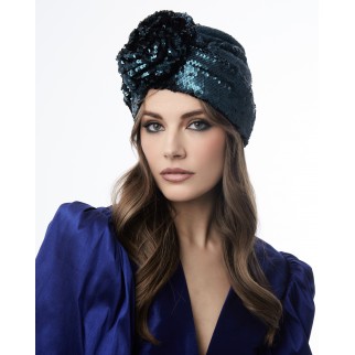 Turban with rose with sequins Turban with rose with sequins