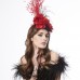 Pill-box hat with vintage feathers and flowers