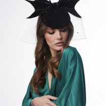 Pill-box hat "Dragon Wings" with veil