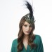 Pill-box hat "Dragon" with paradise feathers