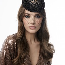 Pill-box hat "Starlight Night"