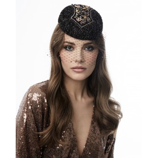 Pill-box hat "Starlight Night"