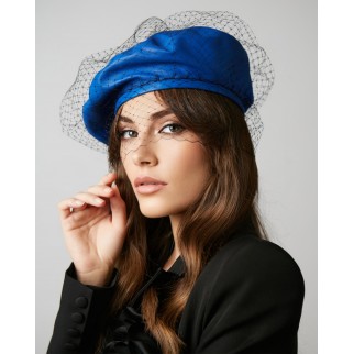 Leather beret with a veil "a novel in Paris" Leather beret with a veil "a novel in Paris"